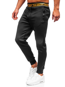 Czarne spodnie męskie joggery dresowe Denley HM383
