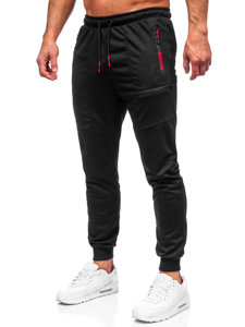Czarne spodnie męskie joggery dresowe Denley K10353