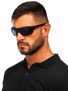 Czarno-czerwone okulary przeciwsłoneczne Denley PLS6