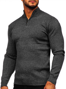 Czarny ze stójką sweter męski Denley S8274