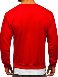 Czerwona z nadrukiem bluza męska bez kaptura Bolf 181905