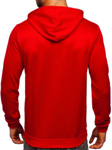 Czerwona z nadrukiem bluza męska z kapturem Denley HY971