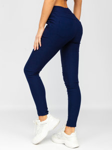 Granatowe jeansowe legginsy damskie Denley W7259