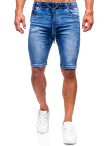 Granatowe krótkie spodenki jeansowe męskie Denley TF182