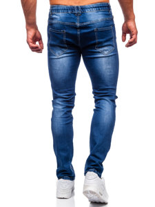 Granatowe spodnie jeansowe męskie regular fit Denley MP021B