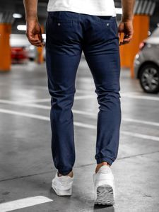 Granatowe spodnie męskie joggery Denley 1145