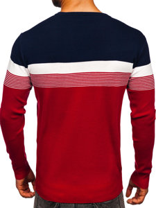 Granatowo-czerwony sweter męski Denley H2116