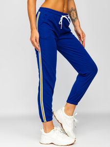 Kobaltowe spodnie dresowe damskie Denley YW01020B