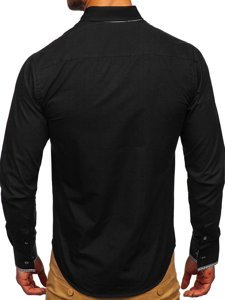 Koszula męska elegancka z długim rękawem czarna Bolf 6873