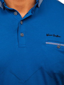 Niebieska koszulka polo męska Denley 192650