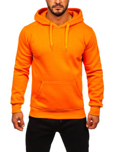 Pomarańczowy dres męski z bluzą z kapturem kangurką Denley D002