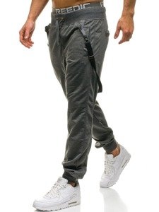 Spodnie dresowe baggy męskie antracytowe Denley 7221