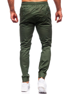 Spodnie joggery męskie ciemnozielone Denley KA951