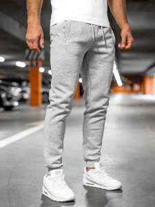 Spodnie męskie joggery dresowe  szare Denley XW01-A