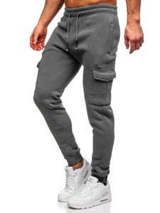 Szare bojówki spodnie męskie dresowe Denley JX8710