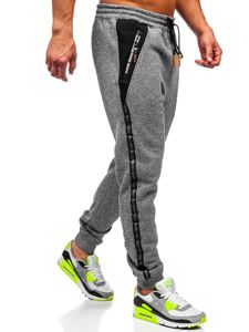 Szare joggery dresowe spodnie męskie Denley TC513