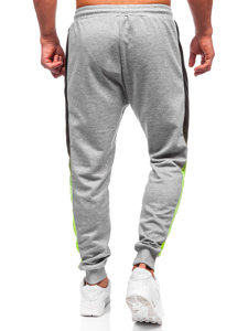Szare spodnie męskie joggery dresowe Denley 8K188