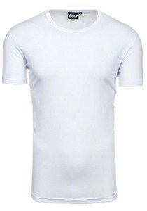 T-shirt męski bez nadruku biały Denley t30